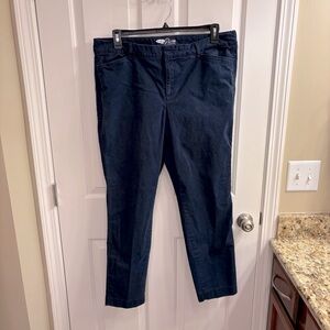 TALL Old Navy Pixie Ankle Navy Blue Chino Pants, 16 Tall